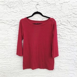 Eddie Bauer | XL | Red 3/4 Sleeve Soft Basic Tee